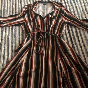 70’s Inspired Striped A-Line Dress